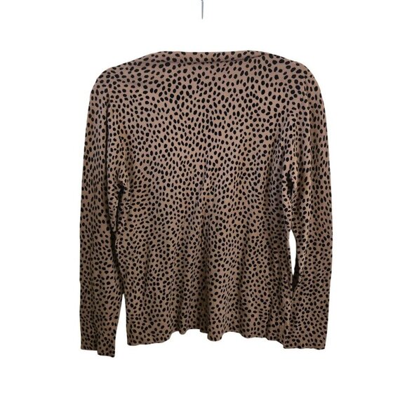 J.Crew Cheetah Teddie Sustainable 100% Cotton Crewneck Pullover Size M - Picture 3 of 8
